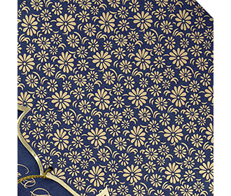 Blue color multifaith Indian wedding card in floral golden pattern